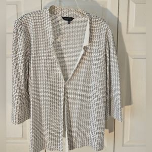 1x Ming Wang white black check knit blazer